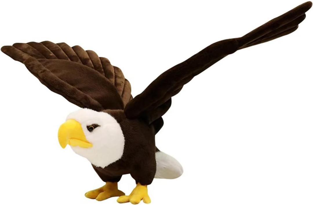 Adorable Bald Eagle Plush Toy - 24" Stuffed Animal with Bendable and Stretchable Wings, Ideal for Gifts or Home Decor