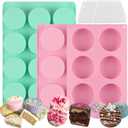 Cake Puck Mold Set 2 Different Sizes, 3 Pack Cake Puck Mold with 2 Scraper, Round Silicone Molds for Chocolate Covered Oreos, DIY Cake Cores