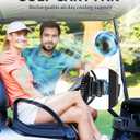 Magnetic Golf Cart Fan Rechargeable, 10000mAh Battery, 4-Speed Quiet Cruise Fan with LED Light, 360 Portable Rotation, Strong Magnet Base, USB-C, Compatible with EZGO Club Car YAMAHA, 1 PCS