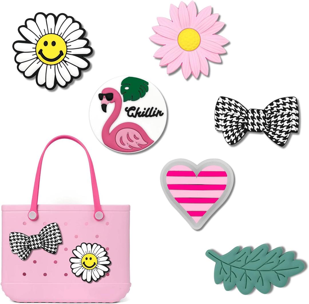 2 x 6PCS Accessories for Bogg Bag Snap-In Charms Compatible with Bogg Bags, Cute Beach Bag Decorations for Women & Girls