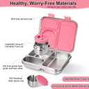 Stainless Steel Bento Lunch Box-7+ Older KidsTeens Adult with Insulated Food Jar,Leakproof 3-Compartment,BPA-Free, Eco-Friendly,Dishwasher Safe, Large-Capacity Box, School,Office,Travel Pink