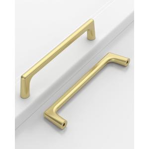 10 Pack 5"(128mm) Brushed Gold Cabinet Pulls Kitchen Cabinet Handles Drawer Handle Cupboard Hardware for Cabinets