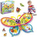 Butterfly Floor Puzzles for Kids Age 3-8, Spring Easter Basket Stuffers for Kids with Large Jumbo Jigsaw Puzzles Educational Toys for 4-6 Year Old Girls Boys