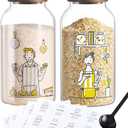 2 PCS Large Glass Jar With Lid Glass Food Storage Jars with Airtight Lid for Flour,Sugar,Coffee,Rice, Nutsand More(1 gallon/4000 ml)