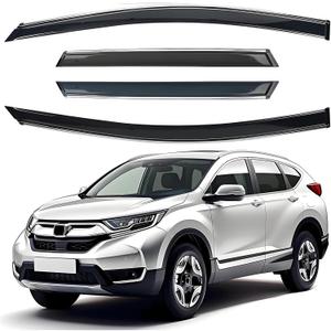 Rain Guards Window Visors 4 Piece Set for Honda CR-V (CRV) 2017 2018 2019 2020 2021 2022 Window Deflectors, Out-Channel Vent Shades (for CRV 17-22 4-Piece Chrome)