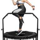 BCAN Adult Mini Trampoline, 40" Fitness Trampoline with Bungees, U Shape Adjustable Foam Handle - Black have some scratches