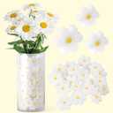 TICIAGA 60Pcs Summer Vase Filler Daisy Sponges for Flower Arrangements, Boho Daisy Vase Filling Decorations for Farmhouse Home Table Centerpiece Decor, Summer White Flower for Table Tiered Tray Decor