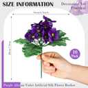 10 Pcs African Violet Artificial Plant Purple African Violet Individual 9 Inches Artificial Flowers for Home Decoration Office Decor Gift