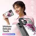 FUNMIKO for iPhone 16 Case Wireless Charging & Military-Grade Protection - Trendy Fruit Design for Women Girls, Matte Non-Slip Phone Cover with Shockproof Corners - Pink Blossoms