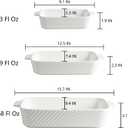 Sweejar Ceramic Baking Dish Set, Cake Baking Dish for Brownie, Porcelain Striped Casserole Dishes for Oven with Handle for Lasagna, Family Dinner (White) Set of 3