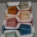 Hand Blown Colored Wine Glasses Set of 6-18oz Multi Colored Square Wine Glasses with Tall Long Stems and Flat Bottom,Crystal Colorful Wine Glass-Wedding,Birthday Gifts Gifts