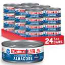 Bumble Bee Solid White Albacore Tuna in Water, 5 oz Can (Pack of 24) - Wild Caught Tuna - 29g Protein per Serving, High in Omega-3s - Non-GMO Project Verified, Gluten Free, Kosher