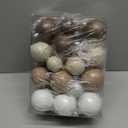 40 Pcs Neutral Matte Christmas Ball Ornaments Textured Rustic Boho White Brown Xmas Bulbs Ornaments with Velvet Ribbon 1.57 1.97 2.36 Inch Modern Christmas Decor for Tree Holiday Decor