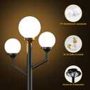 79'' Outdoor Lamp Post Light with 3 Lights(3Pcs 10W LED Bulbs Included) Waterproof Street Light Pole Lamp for Outside Black Outdoor Post Light for Garden/Yard/Patio-Black