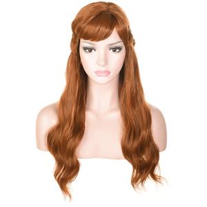 morvally Long Wavy Brown Natural Synthetic Hair Braided Wigs for Women Halloween, Cosplay, Costume, Party (One Size (Pack of 1))