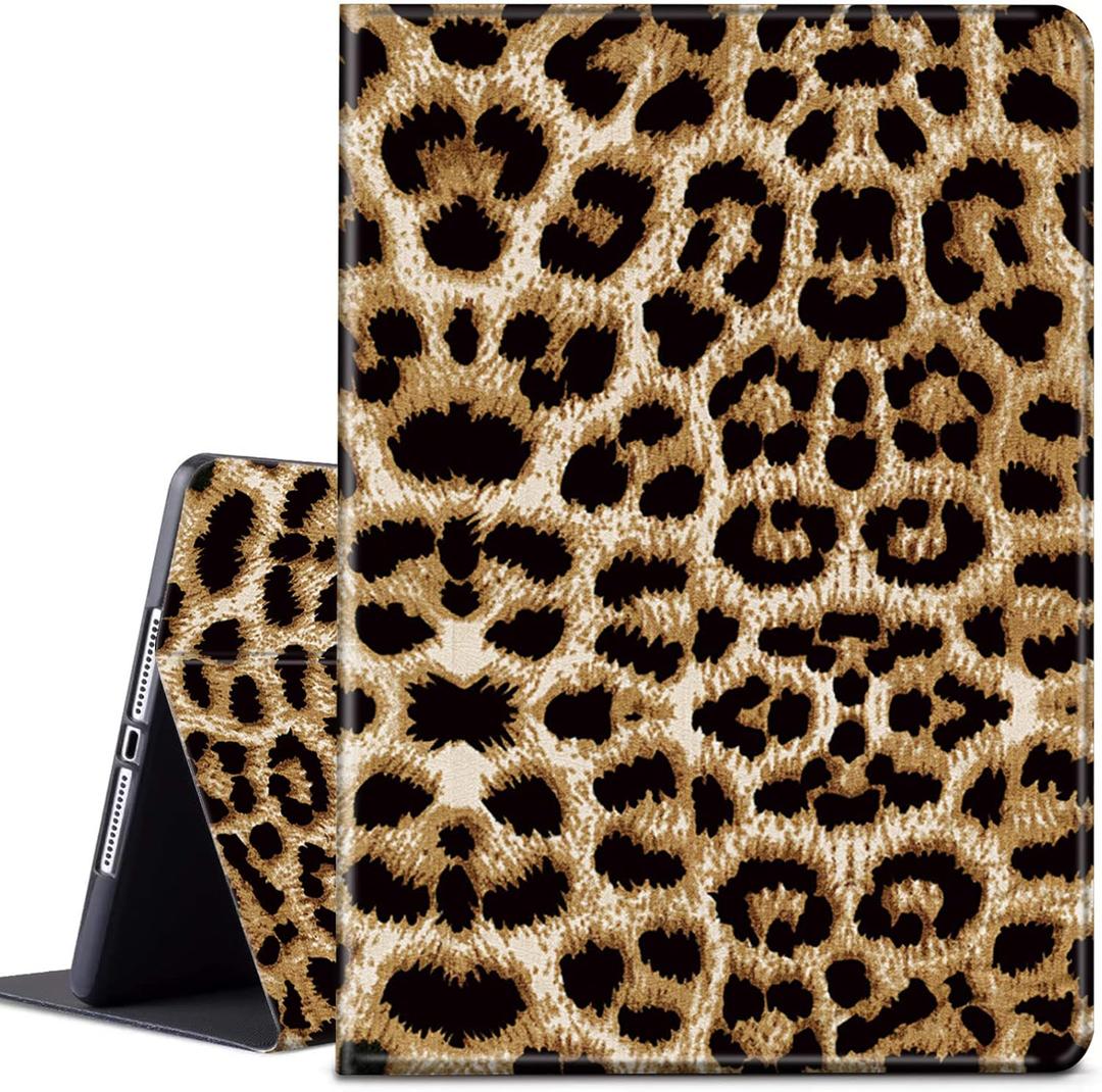 for iPad mini 6 Case, for iPad mini 7 Case 8.3 inch Lightweight Protective PU Leather Smart Stand Cover with Auto Wake Sleep Cover for iPad mini 6th/7th Gen - Cute Leopard Print