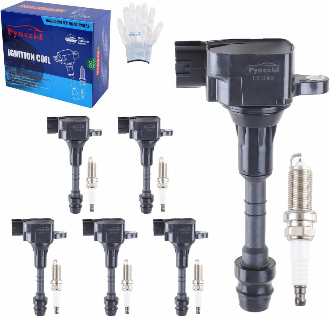 UF349 High-Performance Ignition Coils & Iridium Spark Plugs Set of 6 Compatible with Nissan Altima/Maxima/Murano/Frontier/Quest/Xterra/Pathfinder & Infiniti I35/QX4 3.5L V6-224488J115
