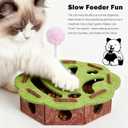 Interactive Cat Puzzle Toy for Indoor Cats, Felt Cat Puzzle Feeder Box with 3 Metal Balls and Wand. Cat Scratch Puzzle Enrichment Box for Self-Play & Encourages Hunting Instincts.