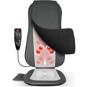 COMFIER Back Massager with Heat,Full Back Massager for Chair with 2 Shiatsu Speeds,Heated Chair Massage Pad with Spot,Massage Seat Pad for Home Office use,Gifts for Women Men Mom Dad