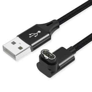 AGVEE 2 Pack 1.5ft Short Charger for Garmin Watch, L-Shape Charging Cable for Fenix, Forerunner, Vivoactive, Instinct, Venu, Tactix, Approach, D2, Quatix Series, Right Angle Braided, Black