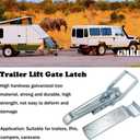 Trailer Gate Latch Handle Parts, 2 Pcs Utility RV Trailer Lift Gate Latches - for RV Camper Caravan Replacement Accessories