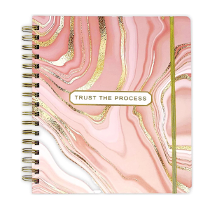 Votum 18-Month Day Large Planner, 2025-2026, Daily, Weekly & Monthly, January 2025 - June 2026, Blue Flowers - Appointment Book with 3 Sticker Sheets, Twin-Ring Binding, Notes Pages - School & Work