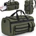 Gonex 45L Duffel Bag for Men, 3 in 1 Convertible Carry Gym Duffle with Shoe Compartment, Tactical Gear Loops, Water-Repellent Lining, Workout & Travel Bag (Army Green)