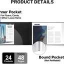 Dunwell 8.5x11 Portfolio Binder (Horizontal), Plastic Presentation Book, 24 Pockets Displays 48 Pages of Letter Size Documents, Certificates, Keepsakes, Art Portfolio Folder, Acid-Free Poly