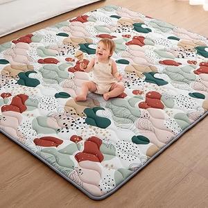 Blissful Diary Baby Play Mats for Floor, 71x59 Inch Thicker Foam Playmats for Babies and Toddlers, Soft Cushioning Baby Crawling Mat, Modern Abstract