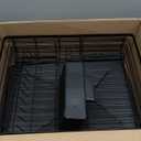 SNTD Dish Drying Rack - Extendable Dish Rack, Large Sink Drying Dish Drainer for Kitchen Counter, Stainless Steel Dish Strainer with Utensil Holder (Black)