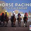 Horse Racing Calendar 2026 Race Horses Monthly Wall Calender 12 Month | American Made In The USA