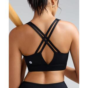 RUNNING GIRL Sports Bras for Women High Impact, Molded Cup Compression Running Tops with Removable Pads, L