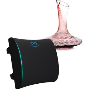 Le Chateau Wine Decanter & Everlasting Comfort Lumbar Support Pillow Bundle - Elevate Your Wine Experience - Posture Support