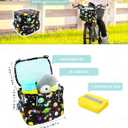ANZOME Kids Bike Basket, Colorful Blocks Large Bicycle Basket, Bicycle Handlebar Bag, Waterproof Fabric Colorful Bike Basket for Women, Men, Kids