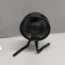 Gaiatop Baby Stroller Fan, 4000mAh Oscillating Mini Portable Fan with Light, 4 Speeds Battery Operated Small Handheld Desk Fan, 360 Rotate Flexible Tripod Clip On Fan for Car Seat Crib Travel Black