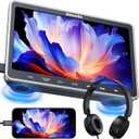 10.1" Car DVD Player with HDMI Input Headphone Mounting Bracket, Headrest DVD Player for Car Support Sync Screen, AV in & Out, Last Memory, Region Free, USB SD Card, No Battery