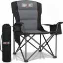 Overmont Oversized Folding Camping Chair - 450lbs Support with Padded Cushion Cooler Pockets - Heavy Duty Collapsible Chairs for Sports Garden Beach Fishing