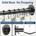 L Shaped Shower Curtain Rods, Adjustable (23''-69'' X 23''-69'') Corner Shower Rod with 12 Shower Curtain Rings, All 304 Stainless Steel, for Bathroom, Bathtub, Clothing Store, Need to Drill, Black