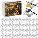 50 Pcs Metal Christmas Light Clips Shingle Gutter Clips for Hanging Outdoor C7 C9 String Lights Sit to Stand Roof Ridge Shingle Tabs Hangers Weatherproof for Outside Xmas Halloween Decor