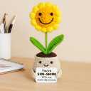 2 x Handmade Positive Sunflower Doll Crochet Youre My Sunshine Positive Gift for Friends, Family, Coworkers, Mom, Grandma, Women Flower Desk Decor for Christmas, Birthday, Appreciation