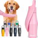 27 OZ Dog Water Bottle Portable Stainless Steel Convenient Pet Water Dispenser, Leak Proof Puppy Travel Water Bowl for Dog Outdoor Walking, Hiking, Perfect Size for All Dog Breeds, Pink (1-Pack)