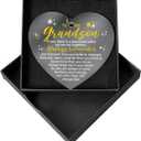 Christmas Ornament Gifts for Grandson, Birthday Christmas Graduation Gifts from Grandma Grandpa, Acrylic Heart Ornamen Gifts for Grandson, You are Braver Than You Believe