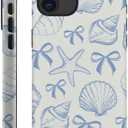 DAIZAG Case Compatible with iPhone 11,Fit Shockproof Cover for Women Girls,Blue Seashell Bow