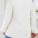 Eytino Womens Plus Size Tops Lantern Long Sleeve Lace V Neck Dressy Casual Blouse Loose Tunic Shirts(1X-5X) (White, L)