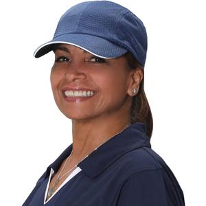 TrailHeads Women's Race Day Performance Running Cap, Lightweight & Quick Drying Mesh Sports Hat with Reflective Trim (Navy)