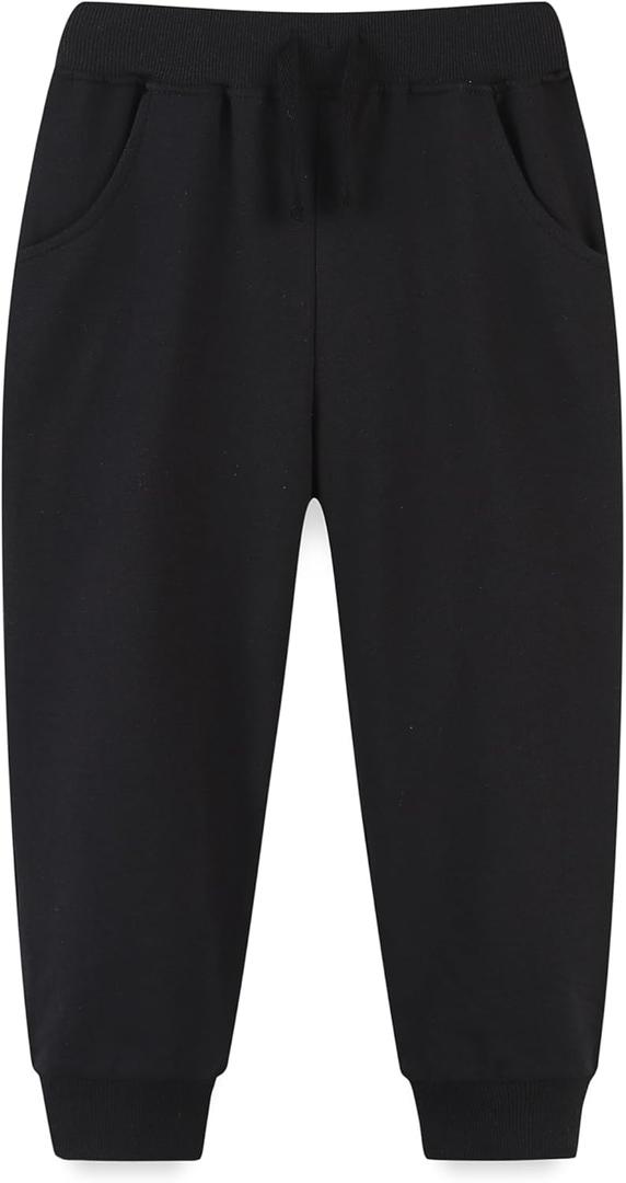 AMIYAN Toddler Sweatpants Boys Cotton Pants with Pocket and Decorative Drawstring Joggers Pants for Kids, 6Y