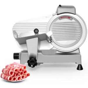 Meat Slicer 10 Inch, 240W Electric Deli Food Slicer 0-13mm Home Use