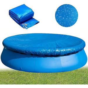 Round Pool Cover, Solar Covers for Easy Set and Frame Pools, Dust Pool Cover Protector with Drawstring Design for Above Ground Pools and Inflatable Swimming Pools, Hot Tub Dustproof Cover (10 Ft)
