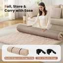 Mollydot Japanese Floor Mattress Futon Mattress Queen Size, 2.5" Thick Tatami Sleeping Mat, 100% Cotton Washable Cover, Foldable Roll Up Portable Floor Bed for Guest Room Dormitory, Coffee