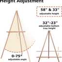 DJAR 63" Wooden Easel Stand for Sign, Dual-use Adjustable Height, Wood Floor Display Easel for Wedding, Welcome Board, Poster, Picture, Photo- Rose Gold, 1pc